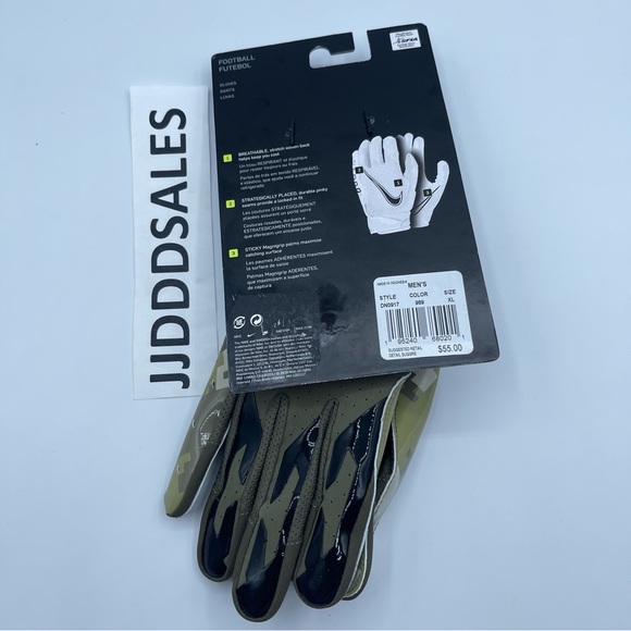 Nike Air Jordan Vapor Jet Football Gloves Salute to Service DN0917-989 Men’s XL - Picture 2 of 6